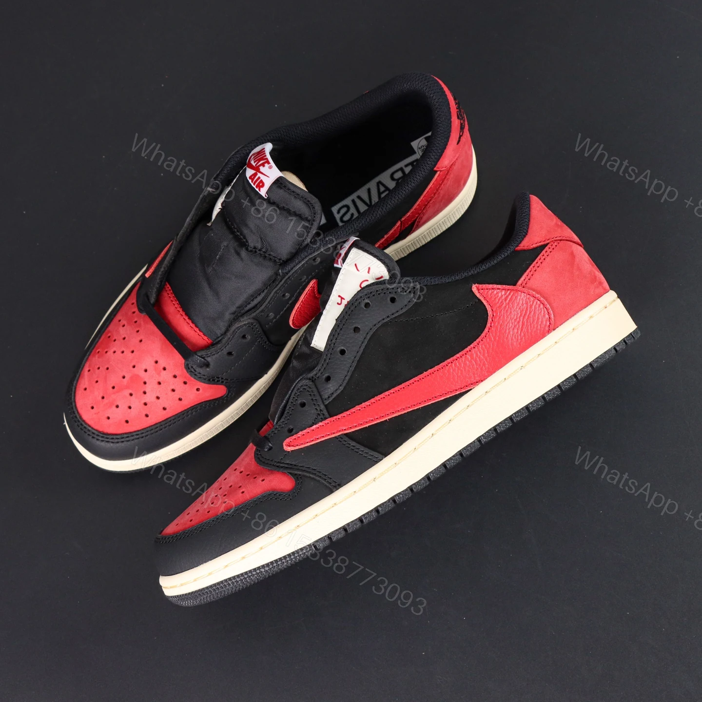 View 7 of Travis Scott x Jordan Air Jordan 1 Bred Reps