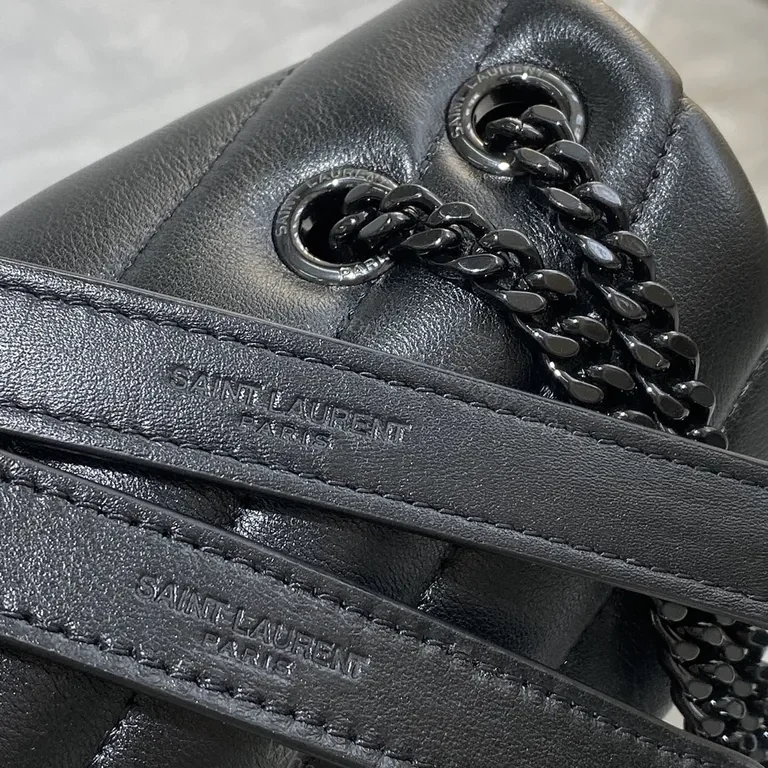 View 6 of Chic Black Quilted Leather Shoulder Bagâ€”YSL Luxury