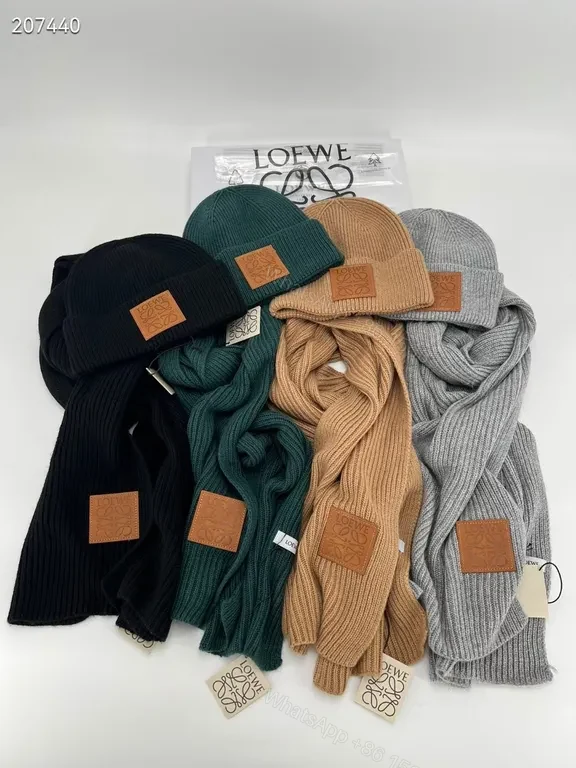 View 2 of Cozy Black Knit Set: Premium Wool-Blend Luxury Scarf & Beanie