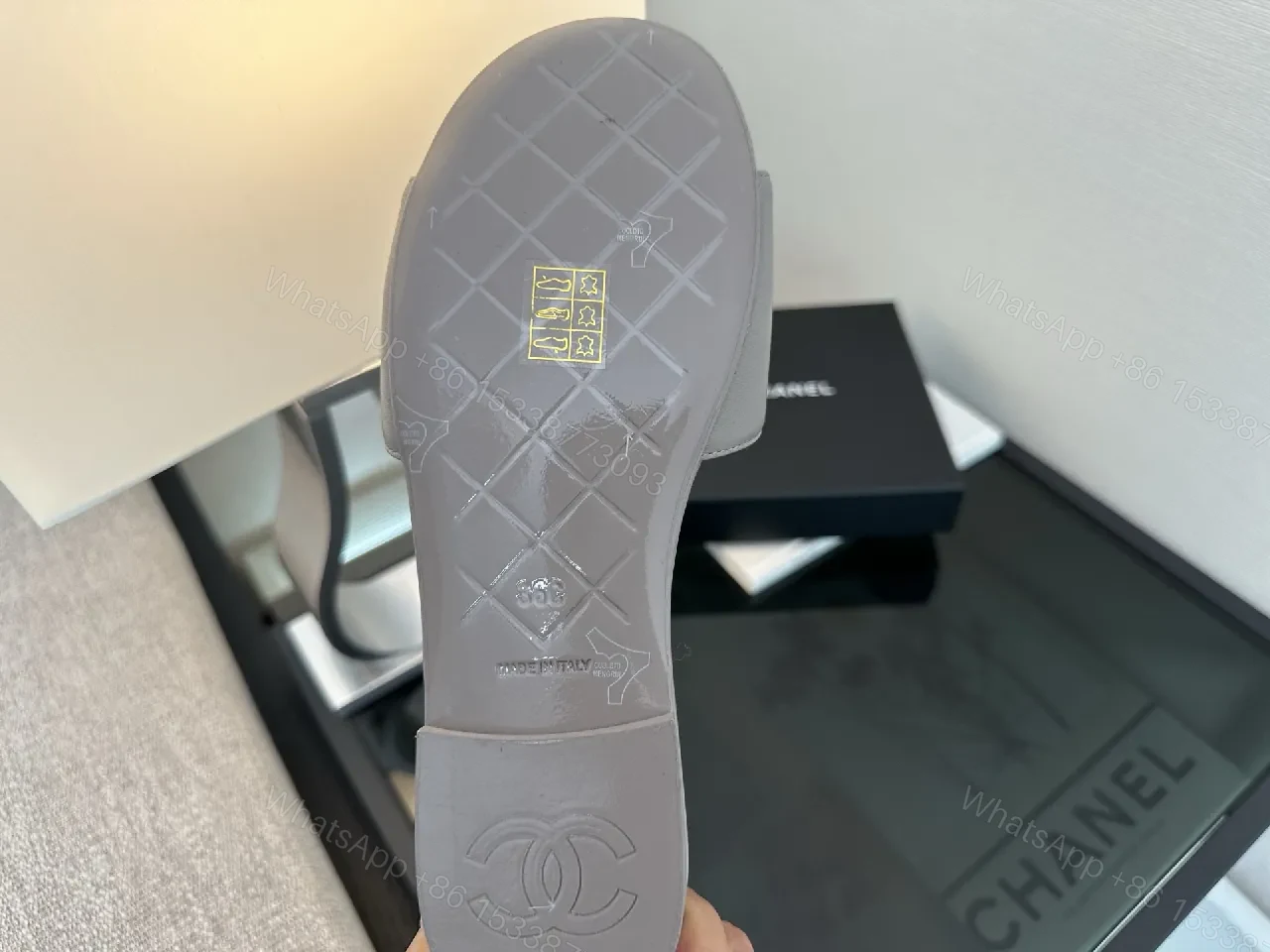 View 7 of Quilted Sliding Sandals: Luxe Comfort & Signature Detail