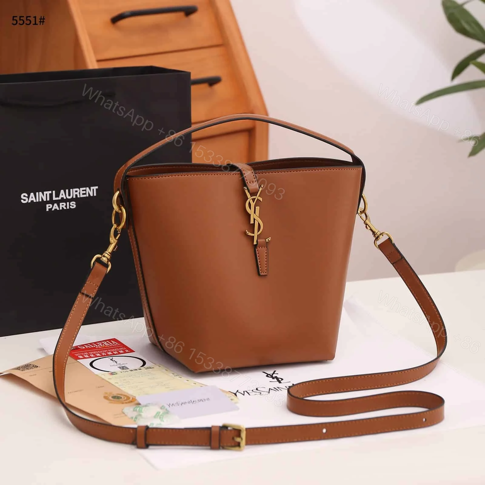 View 7 of YSL Saint Laurent Le 37 Bucket Bag First Copy | AAA+ Replica