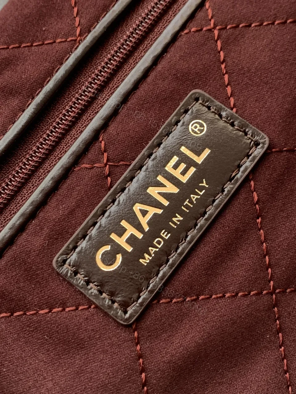 View 8 of Quilted Leather Tote with Gold Chain—Chic Lux Tote