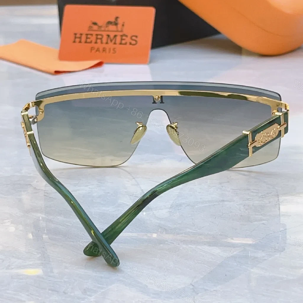 View 7 of Bold Hermes Shield Sunglasses: Blue Gradient Lens Shield