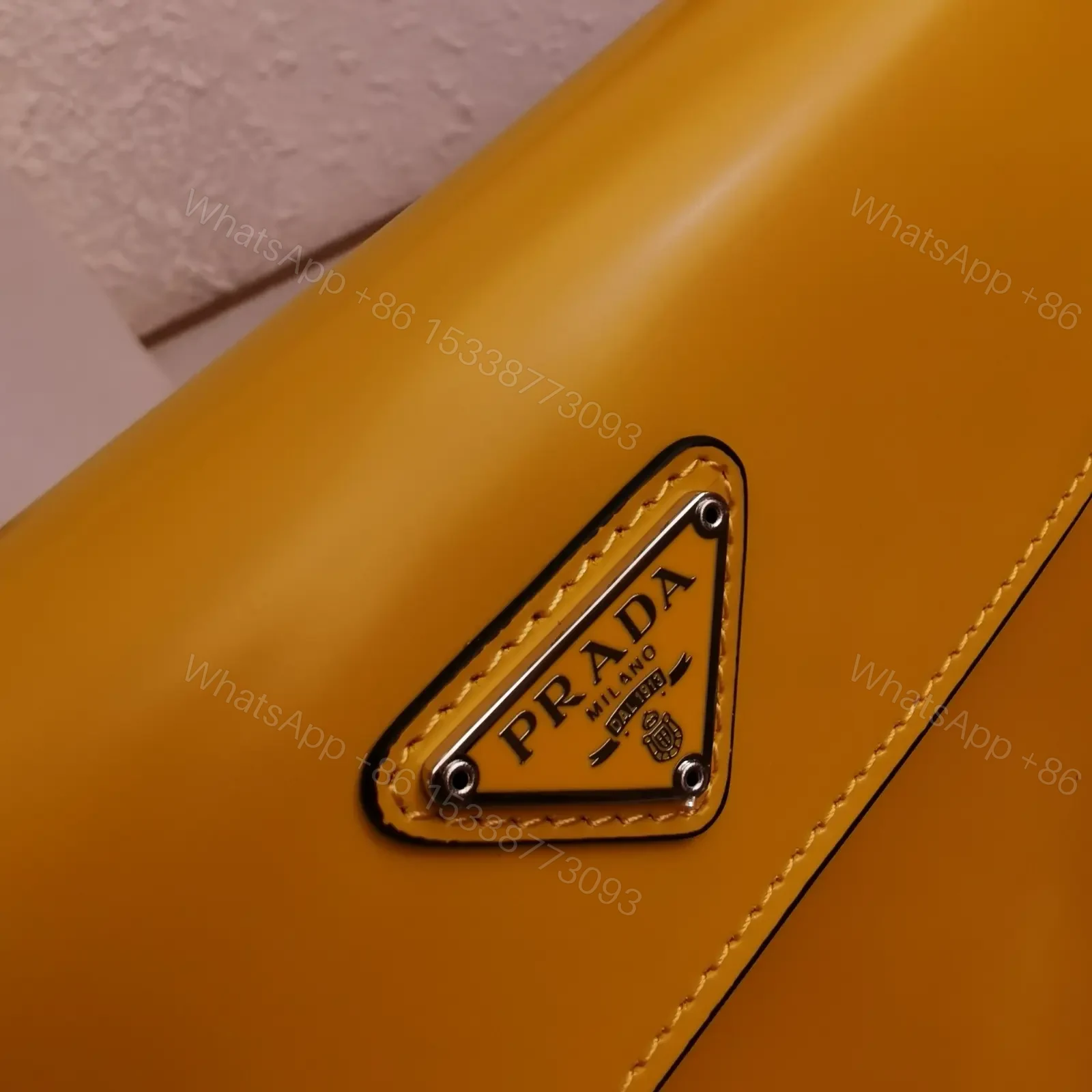 View 4 of PRADA SPAZZOLATO CLEO SHOULDER BAG IN YELLOW