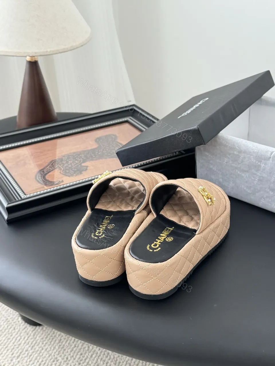 View 2 of Quilted Blush Leather Slides – Luxe Everyday Comfort