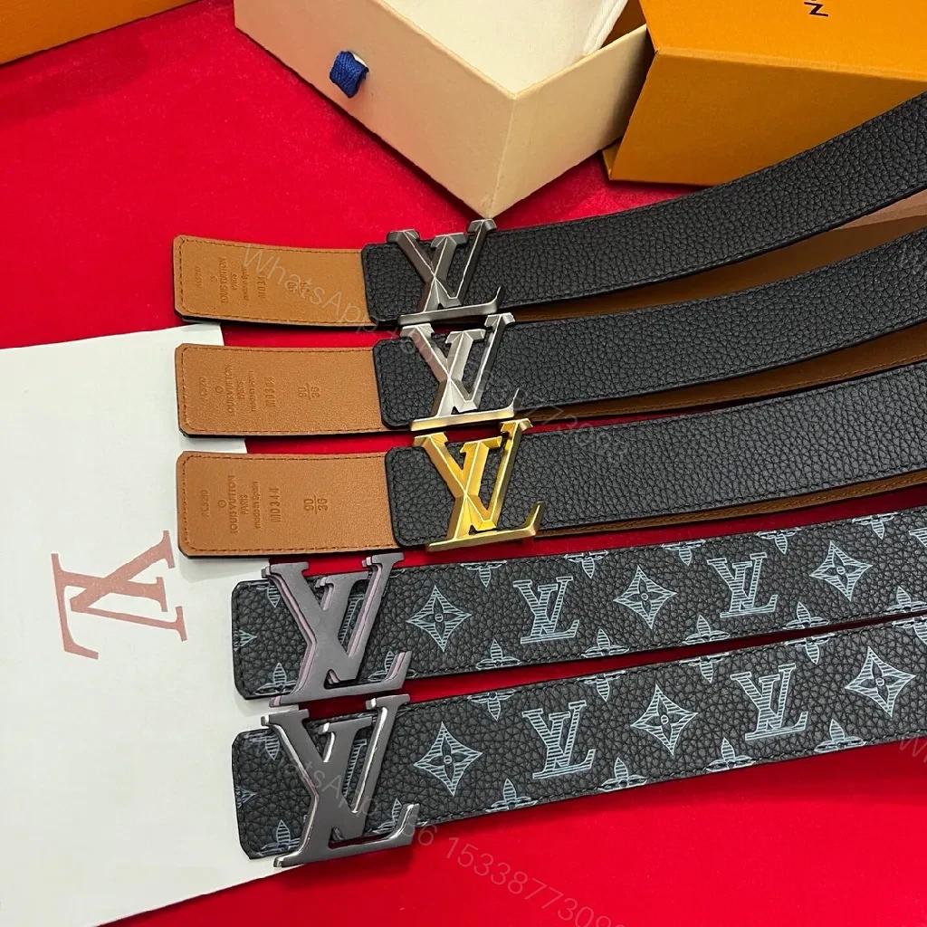 View 6 of Monogram Leather Belt with Silver Buckle - Classic Black