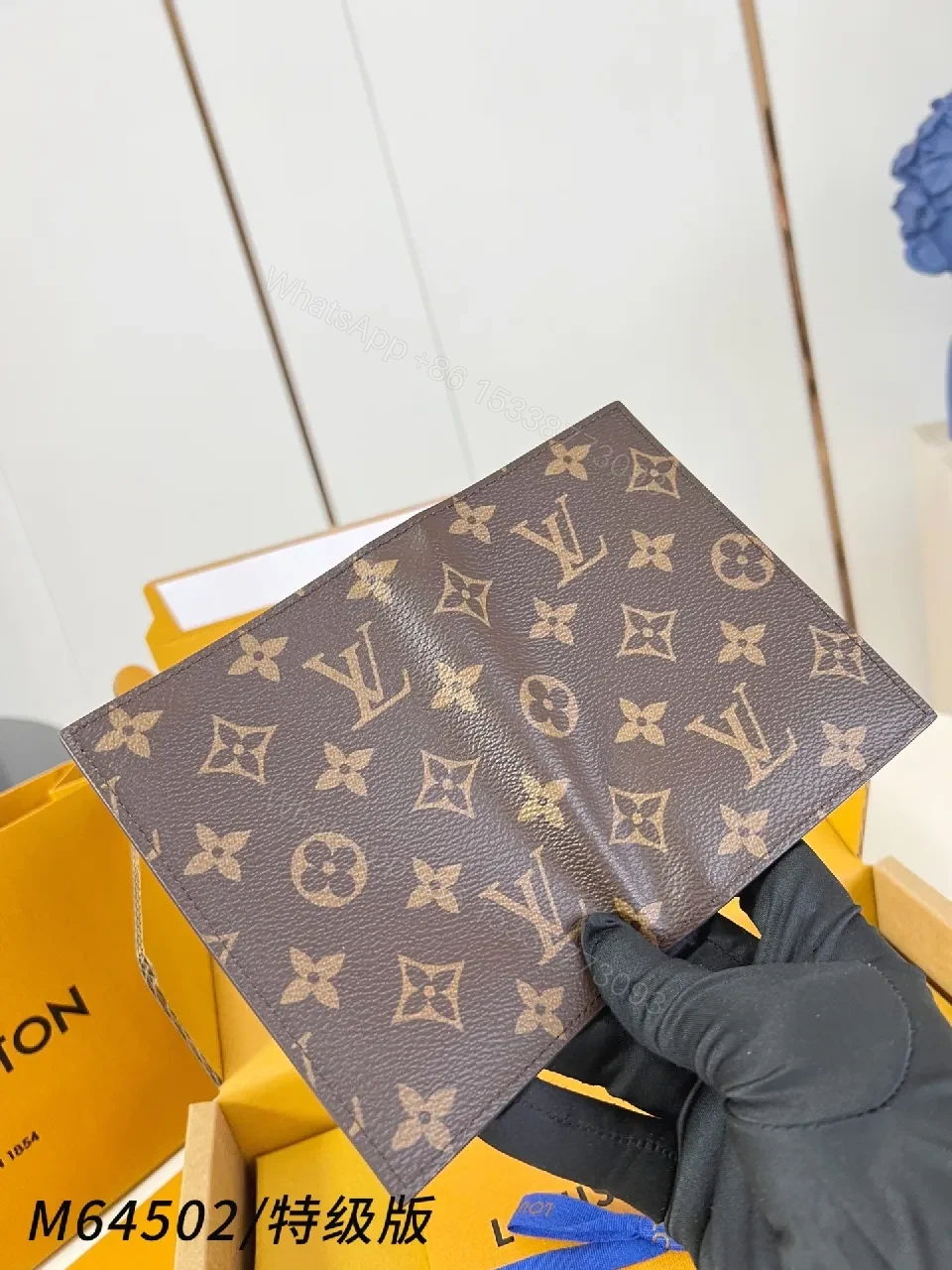 View 3 of Bold Monogram Wallet in Classic Brown – Signature Pattern Card Holder