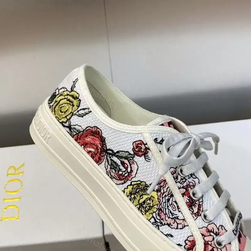 View 3 of WALK’N’DIOR SNEAKERS WOMEN FLORILEGIO EMBROIDERED WHITE/PINK – CD155
