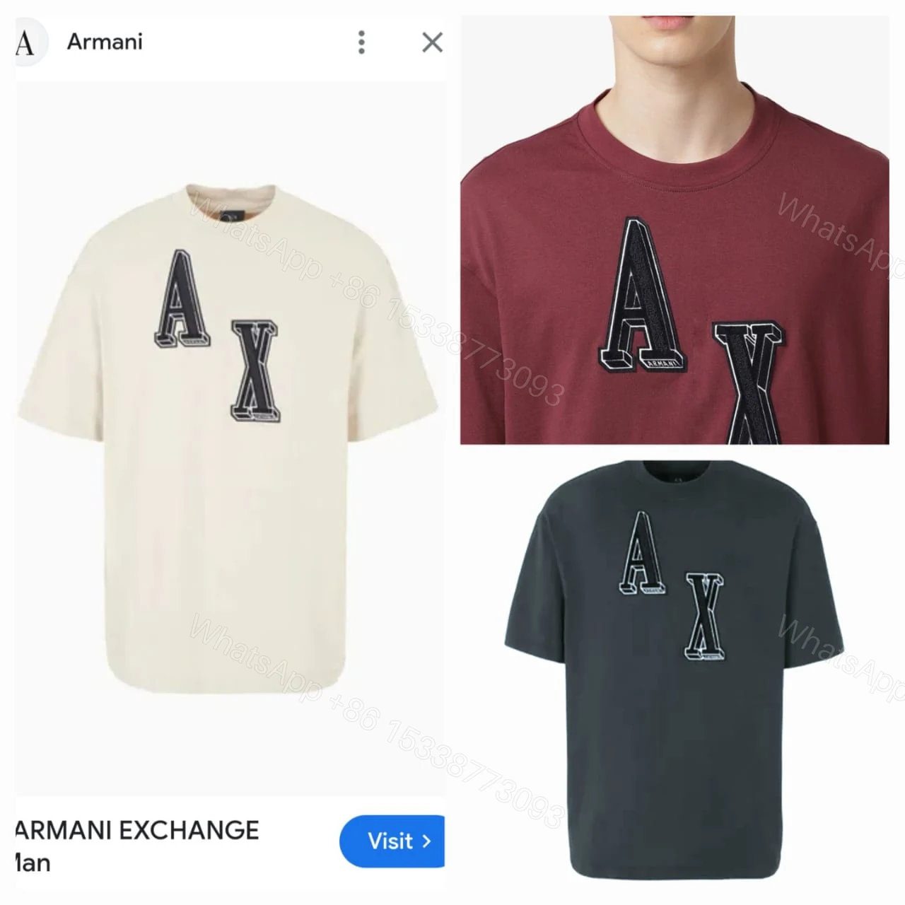 View 10 of FIRST COPY ARMANI IMPORTED COTTON SUMMERWEAR T-SHIRT