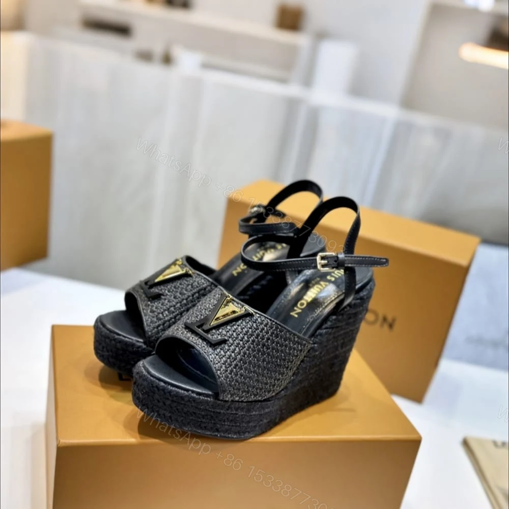 View 2 of LOUIS VUITTON MARE WEDGE SANDALS BLACK 1AHLLK