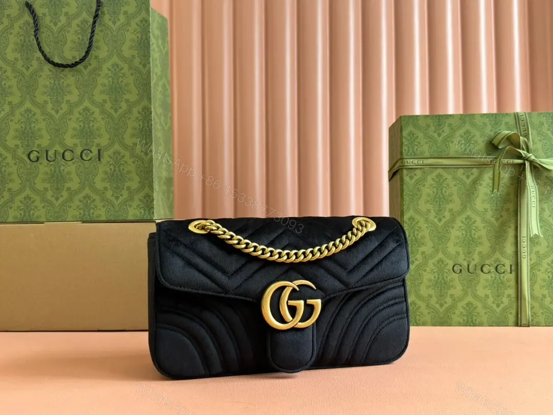 View 5 of GUCCI 26S GG MARMONT MATELASSE 26 IN BLACK VELVET