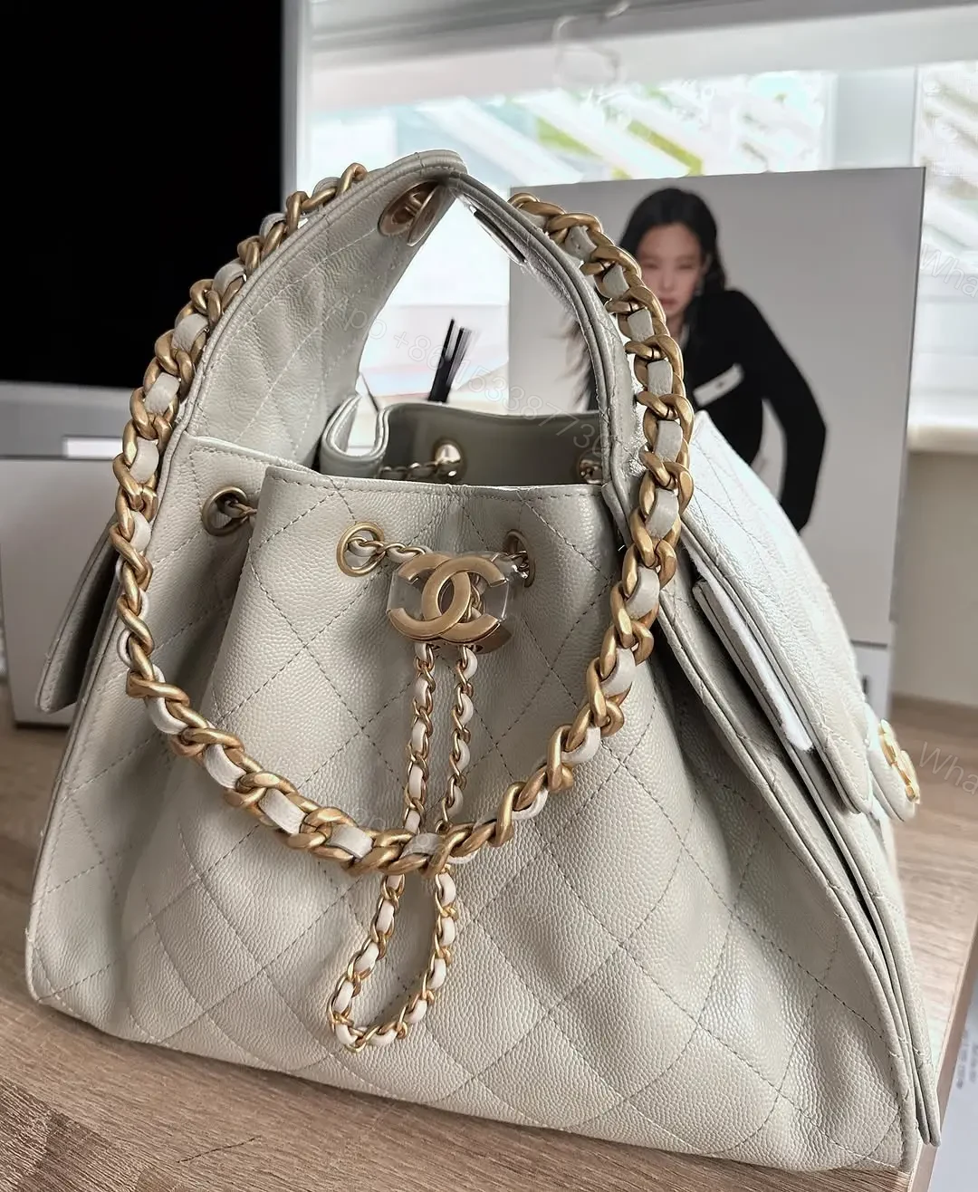 View 2 of Chanel Small 25 Grey with Gold Hardware
