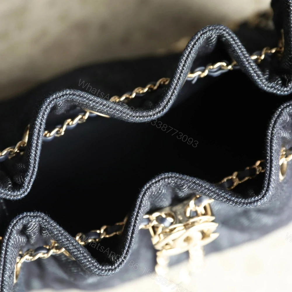 View 5 of 高仿Chanel*26P/25Bag系列AS5631水洗牛仔布手袋Mini黑色免檢版