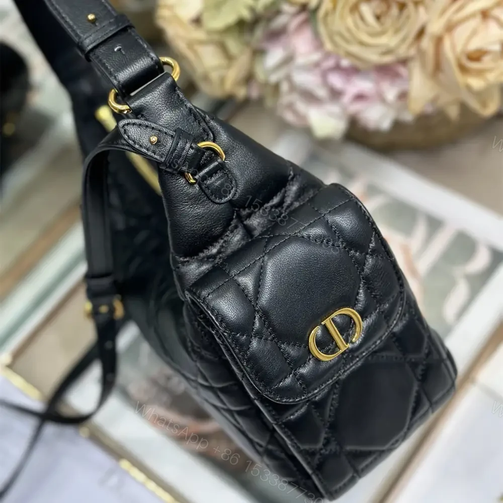 View 6 of 高仿Dior*D-Dream系列M632M900小羊皮單肩包中號黑色免檢版