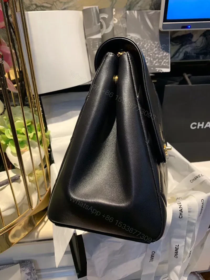 View 8 of Chanel Shopping Handbags Woman’s Black Leather 33x23x11cm