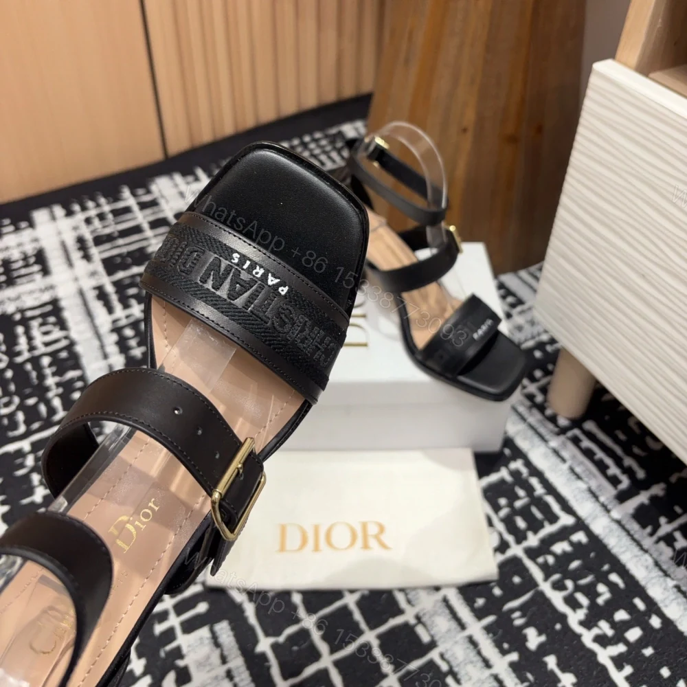 View 4 of 高仿Dior*Dway3系列KDO191高跟刺繡涼鞋黑色免檢版