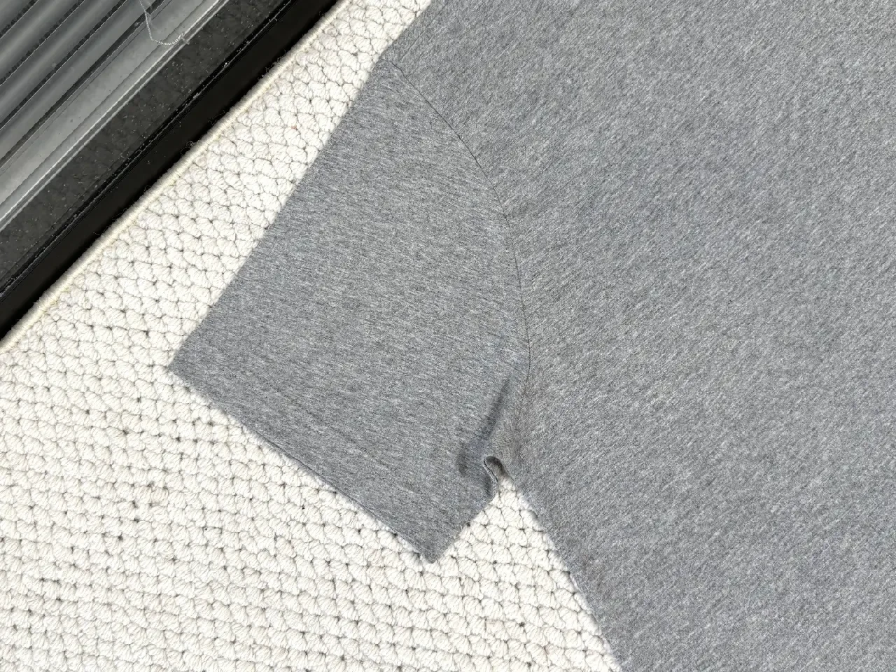 View 2 of Soft Gray Cotton Tee – Subtle Logo, Everyday Luxe, Crew Neck