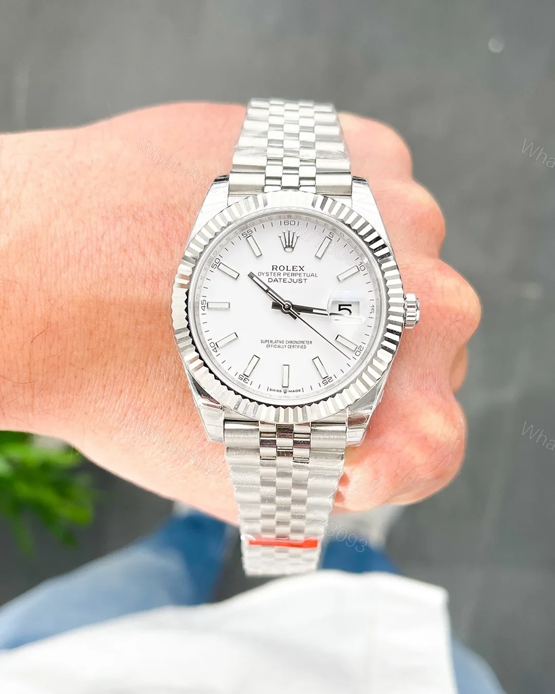 View 4 of Replica Rolex Datejust White Dial 126334 Jubilee Flutted 41 mm