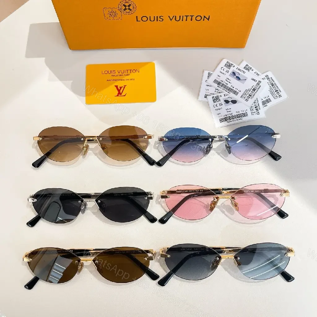 View 8 of Gradient Luxe Sunglasses Set: UV Lens, Monogram Case, Pouch