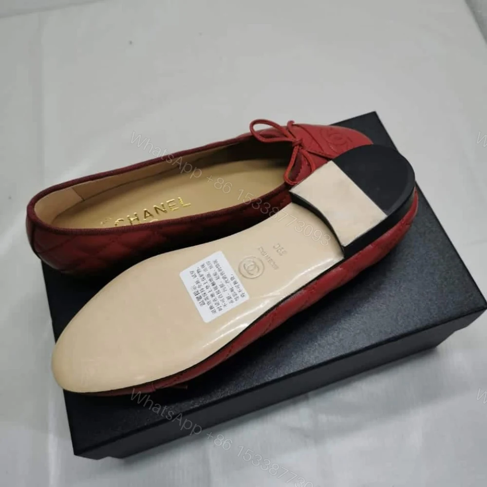 View 4 of Chanel Ballerina Flat Shoes In Red