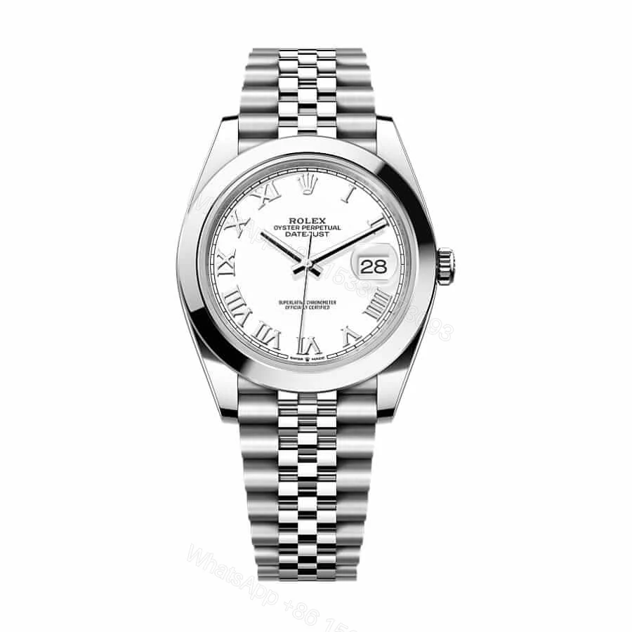 Rolex Datejust 41 126300 Super Clone : Steel Smooth Bezel Silver Dial Oyster — view 1