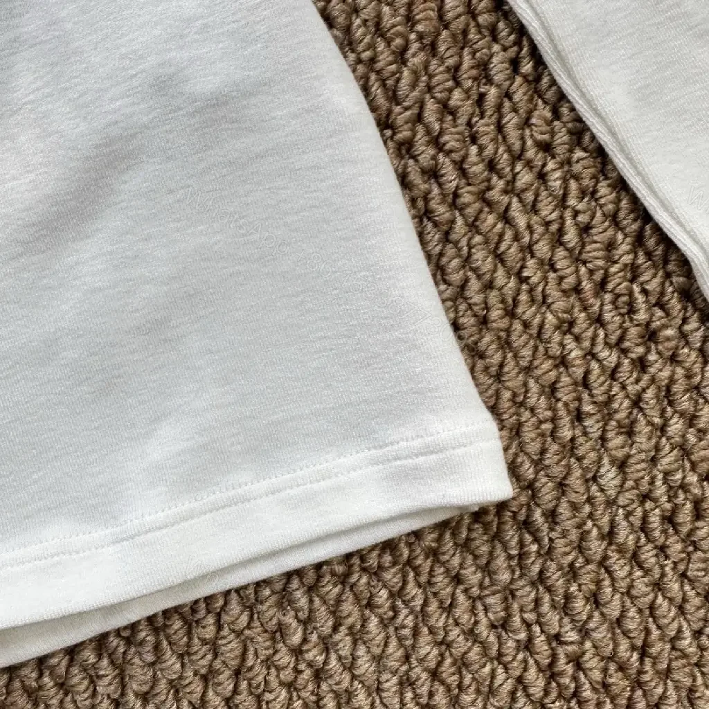 View 6 of Geometric Dog Knit Tee: White, Premium Minimalist Style, Durable Comfort
