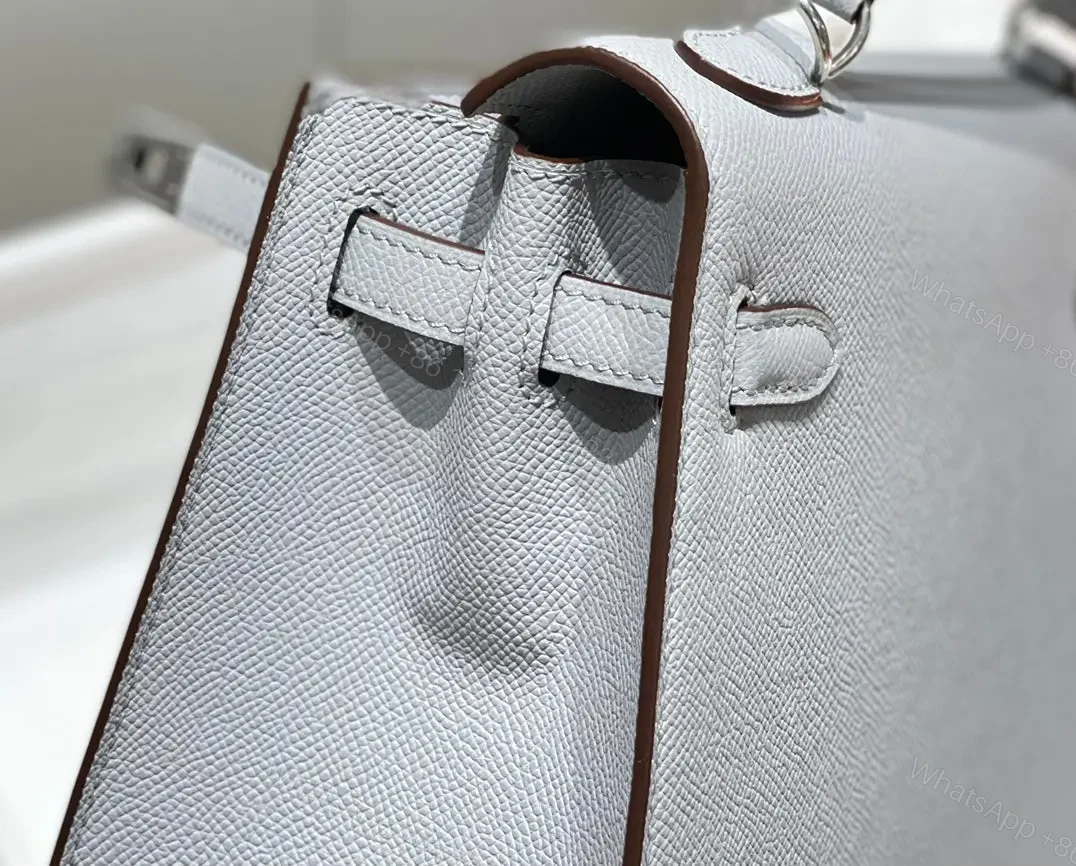 View 5 of HN 28CM IN GRIS PERLE EPSOM CALFSKIN PALLADIUM HARDWARE