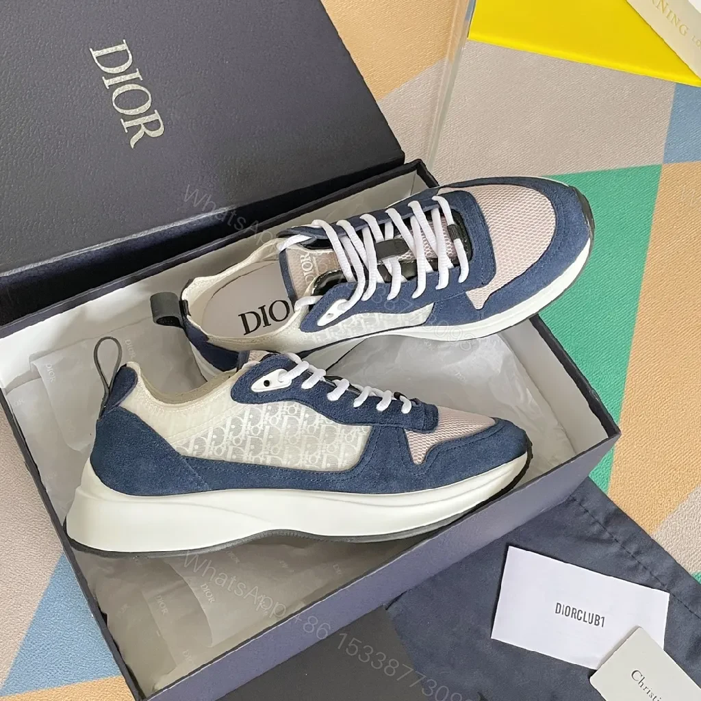 Navy Suede-Mesh Hybrid Sneakers with Luxe Comfort — view 1