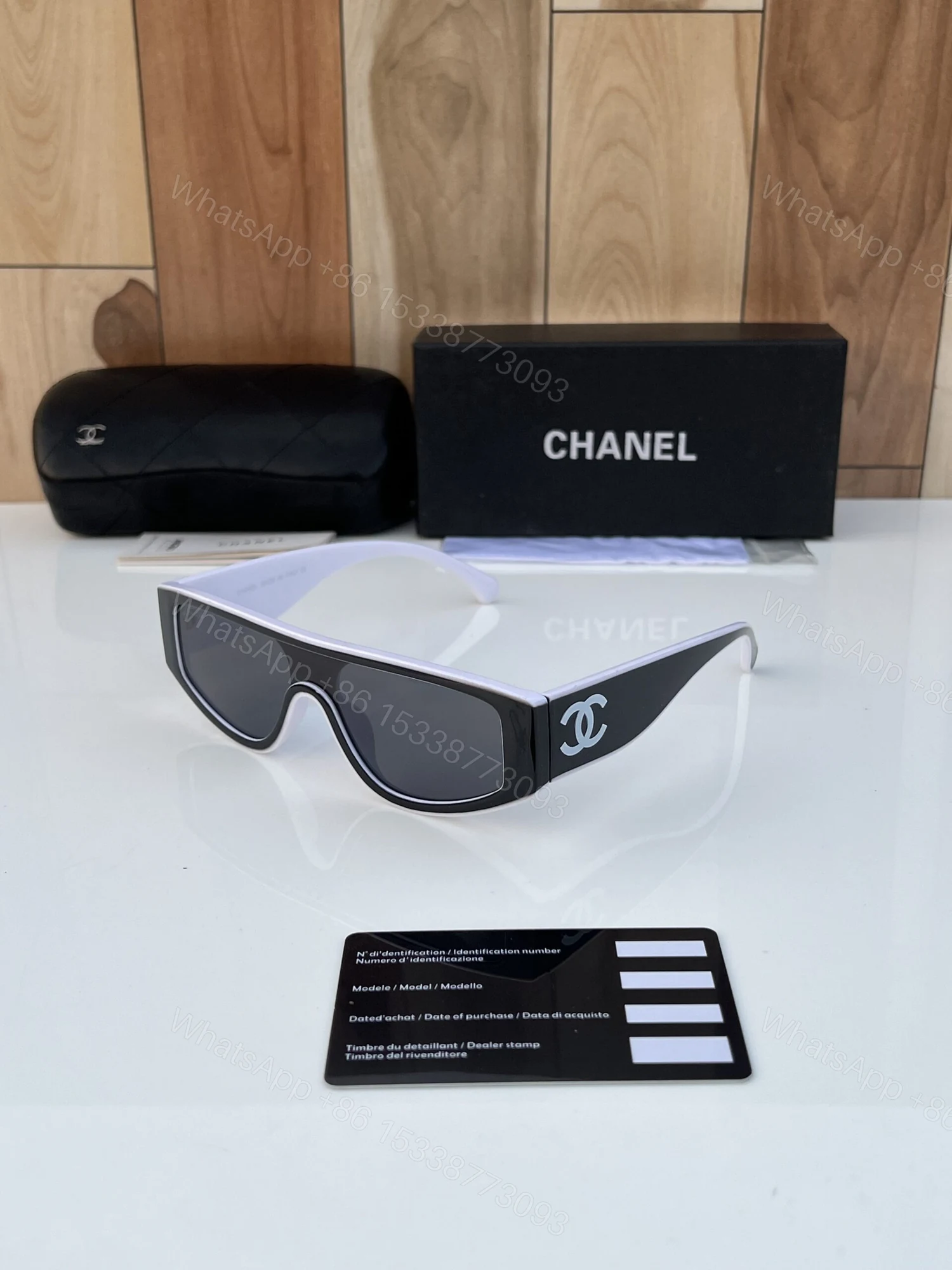 First Copy Chanel White Black Sunglasses black — view 1