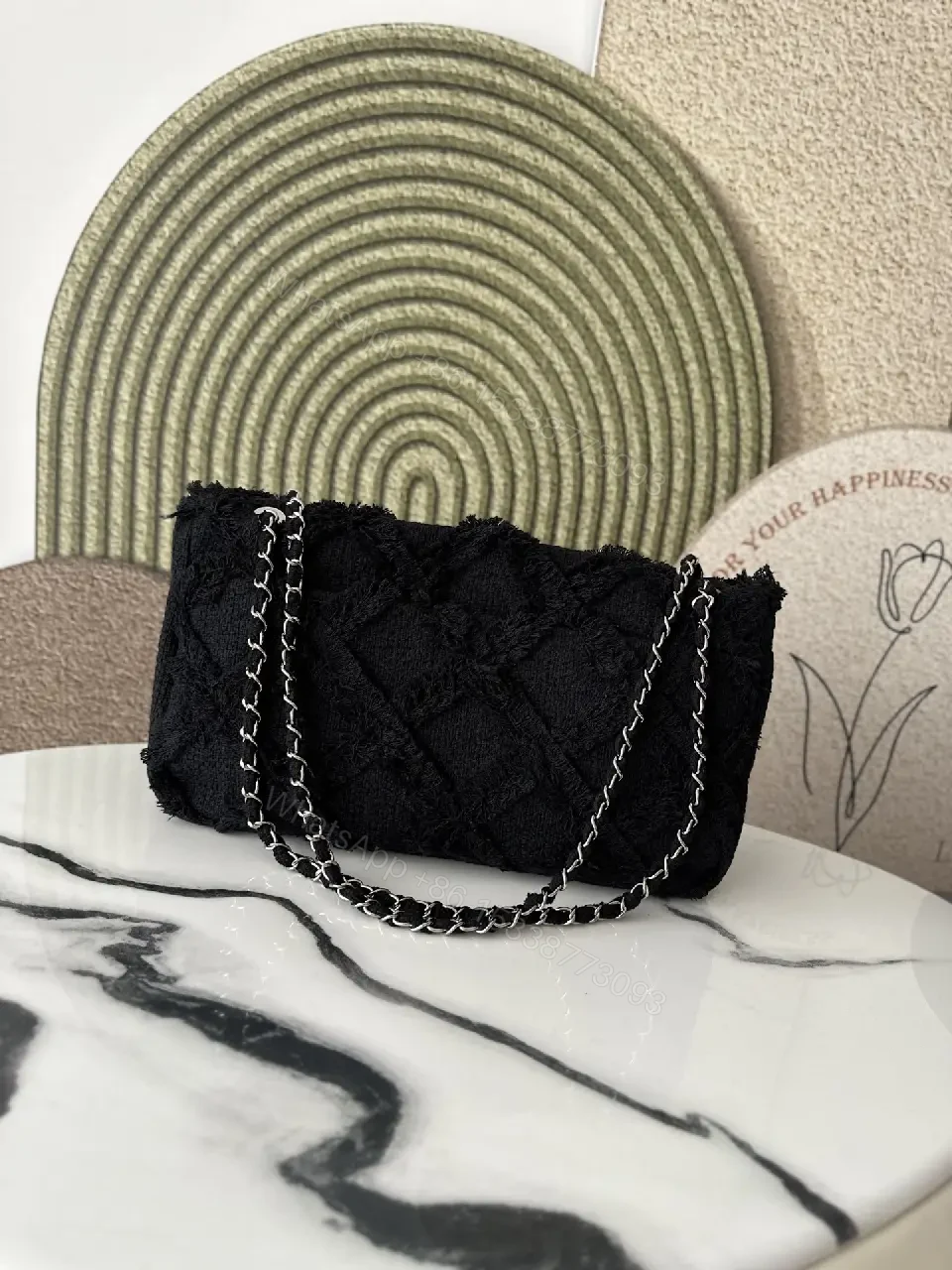 View 6 of Black Lace Wallet Clutch — Elegant Evening Compact, Double-C C hardware