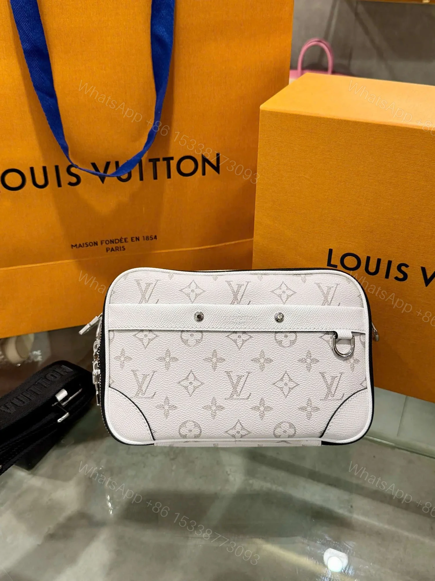 View 7 of Louis Vuitton LV Alpha Monogram White Handbag 24x16x8cm