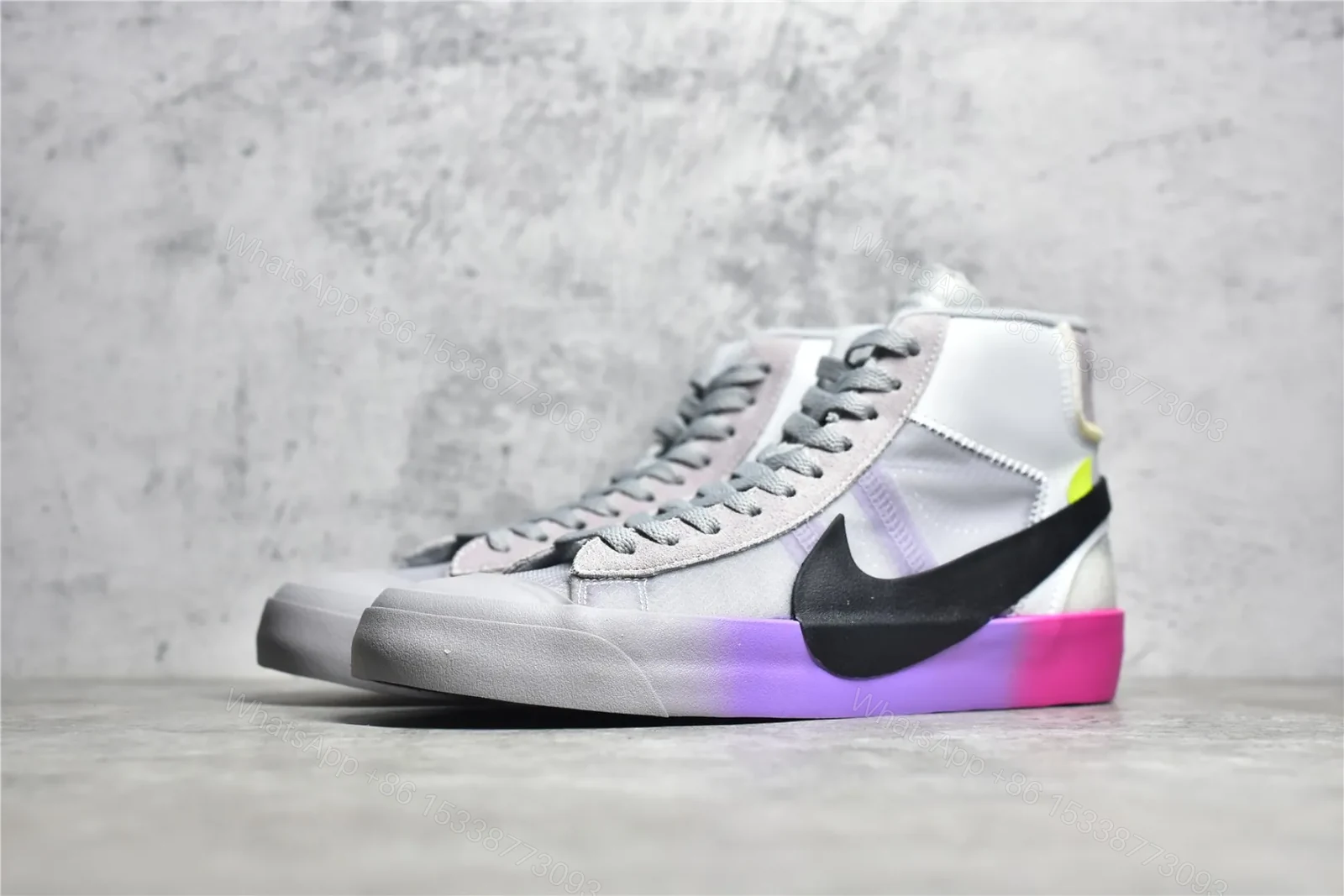 View 3 of OFF-WHITE x Nike Blazer Mid Wolf “Grey Serena”
