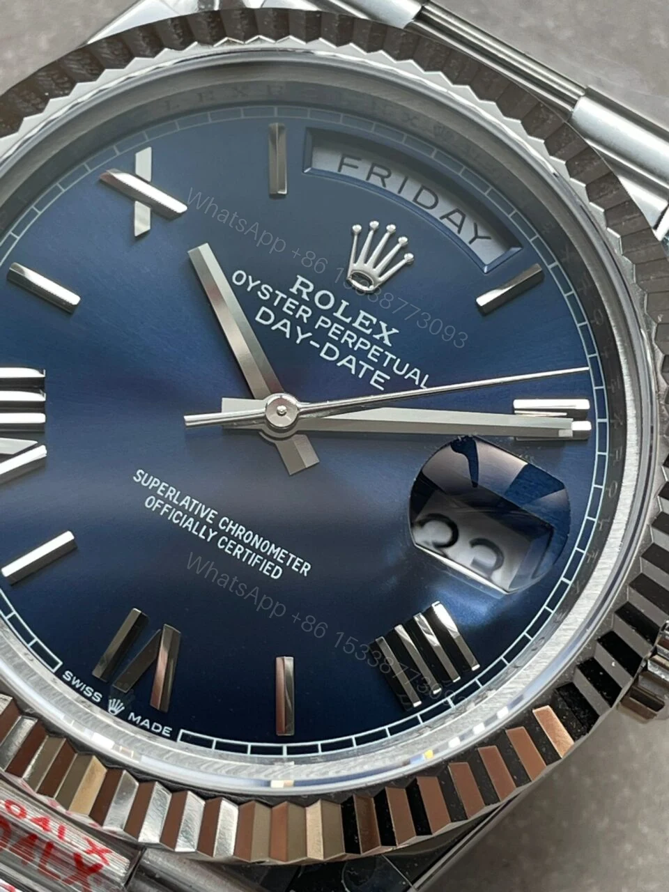 View 5 of GMF Factory 1:1 Rolex DayDate 40mm 228239 Gain Weight SS/tungsten Blue Dial Roman Markers A3255