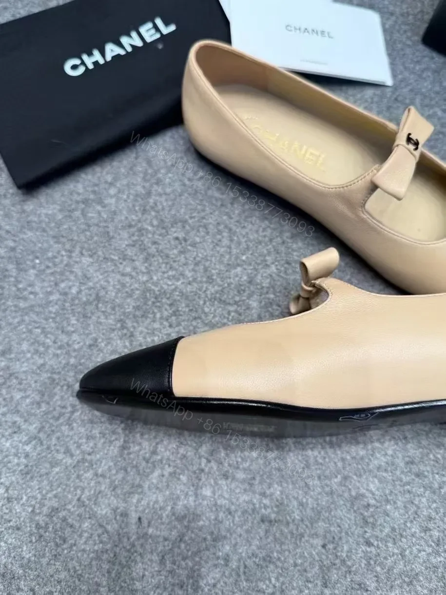 View 4 of Two-Tone Leather Loafers: Subtle Black Cap Toe, Sophisticated Neutral