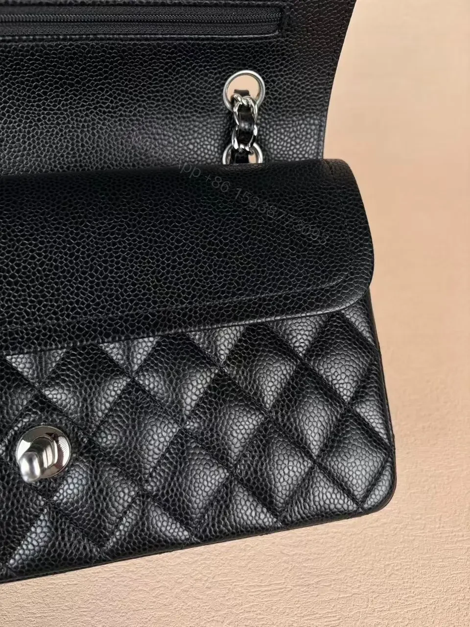 View 2 of Chanel Classic Flap Medium 25 Black sliver Hardware