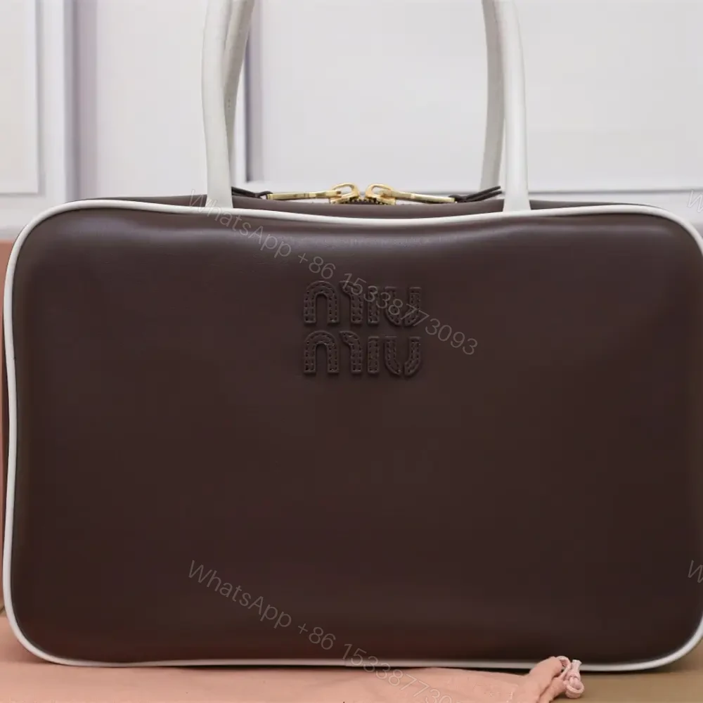 View 6 of 高仿miumiu*Beau系列5BB172小牛皮手袋石楠木白色大號免檢版