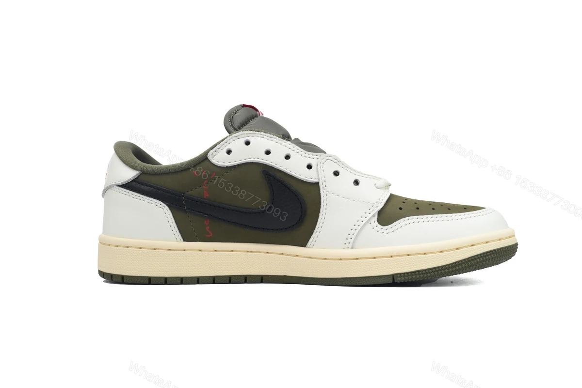 View 5 of Travis Scott x Air Jordan 1 Low OG SP 'Medium Olive' DM7866-200