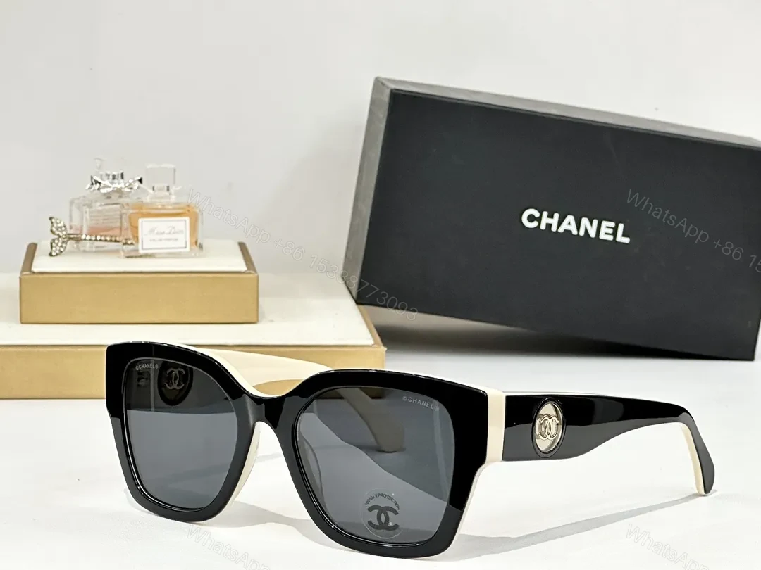 View 5 of Oversized Black-Brown Acetate Sunglasses with Polarized Lenses