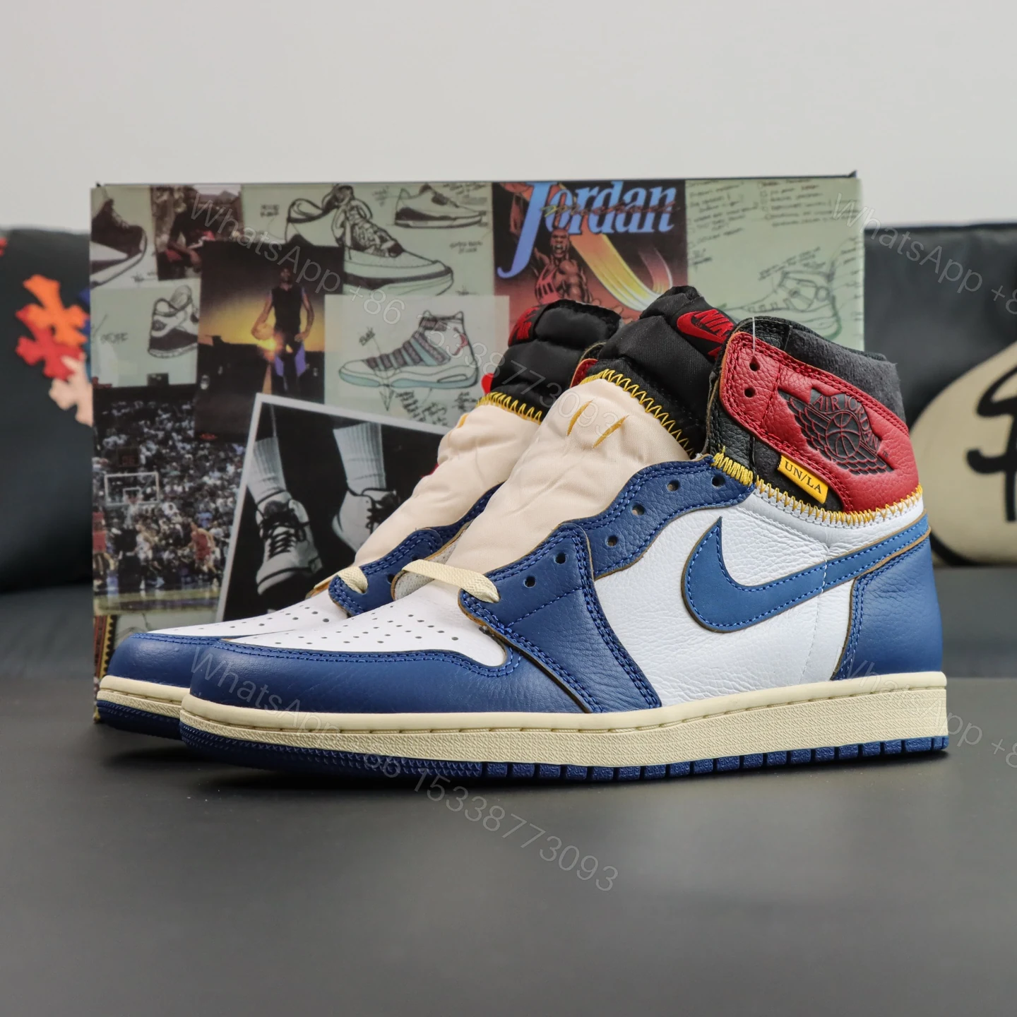 Jordan 1 Retro High Union Los Angeles Storm Blue Reps — view 1