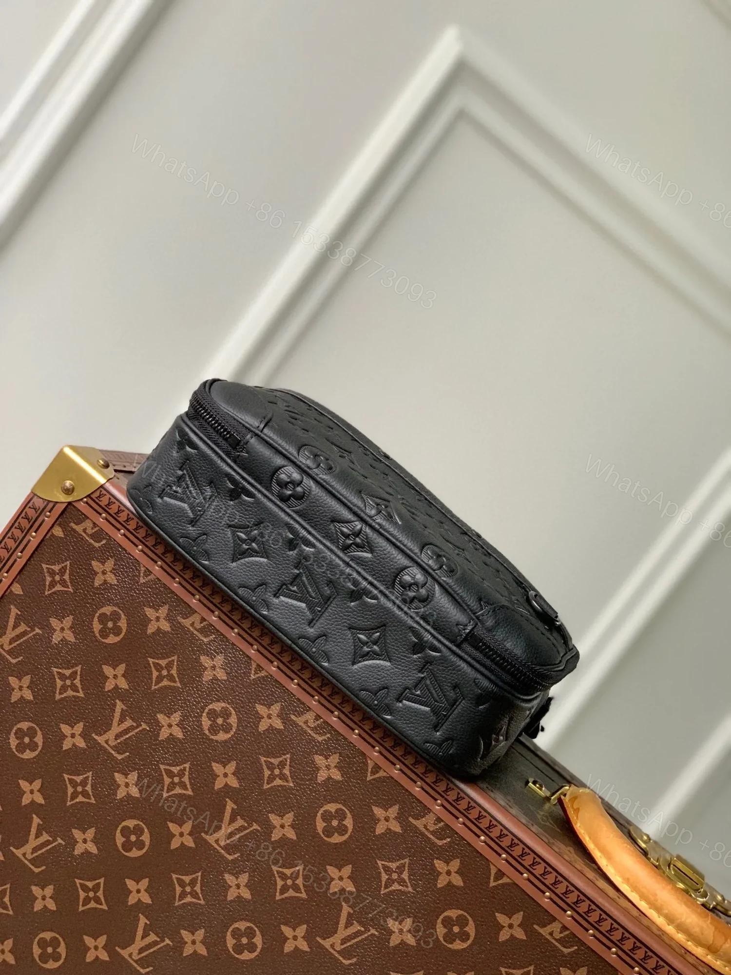 View 3 of LV ALPHA NANO BAG 24 IN BLACK MONOGRAM SHADOW EMBOSSED COWHIDE