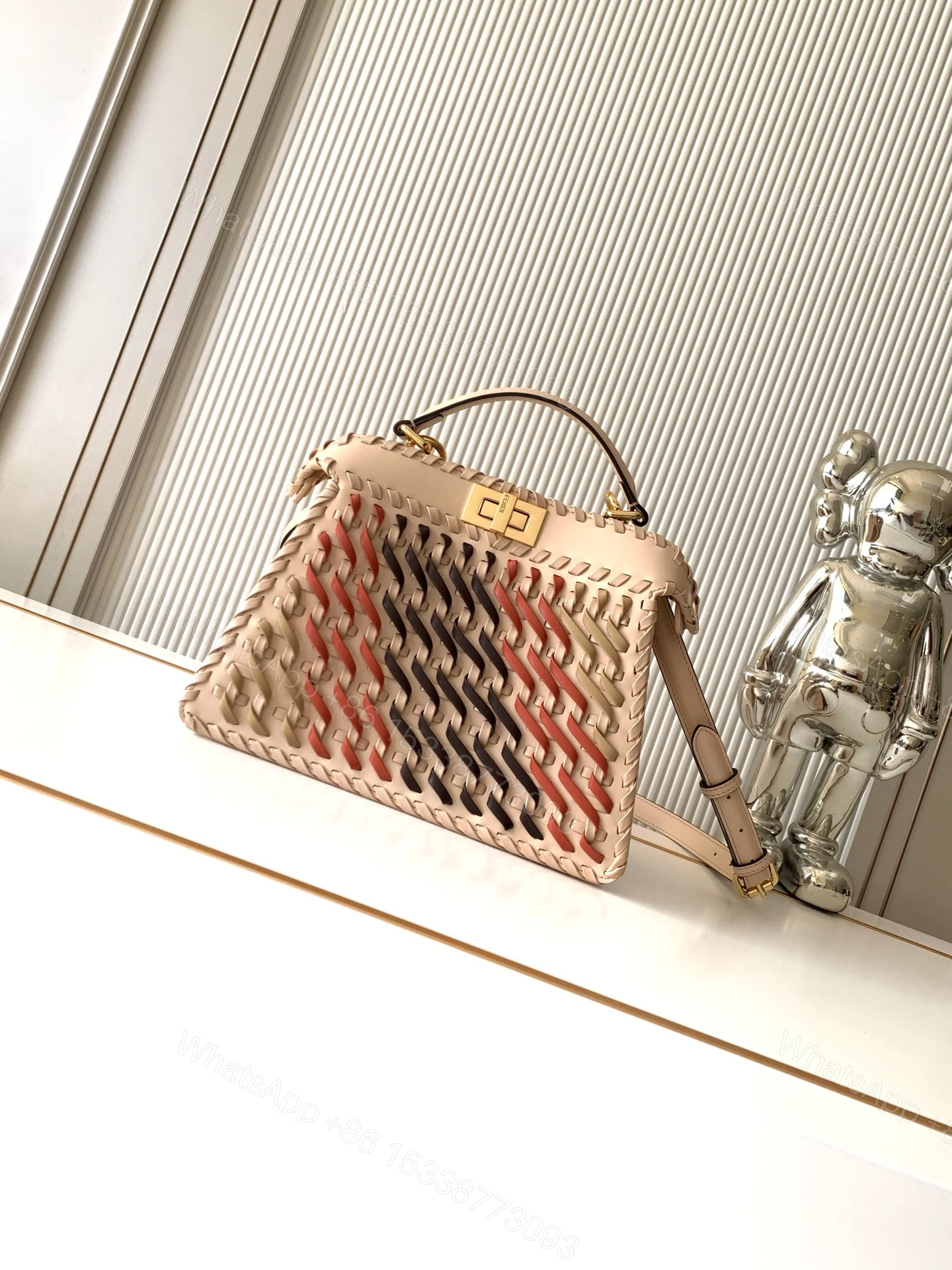 Fendi A貨 Peekaboo 編織款 手提包 米色多色設計 — view 1