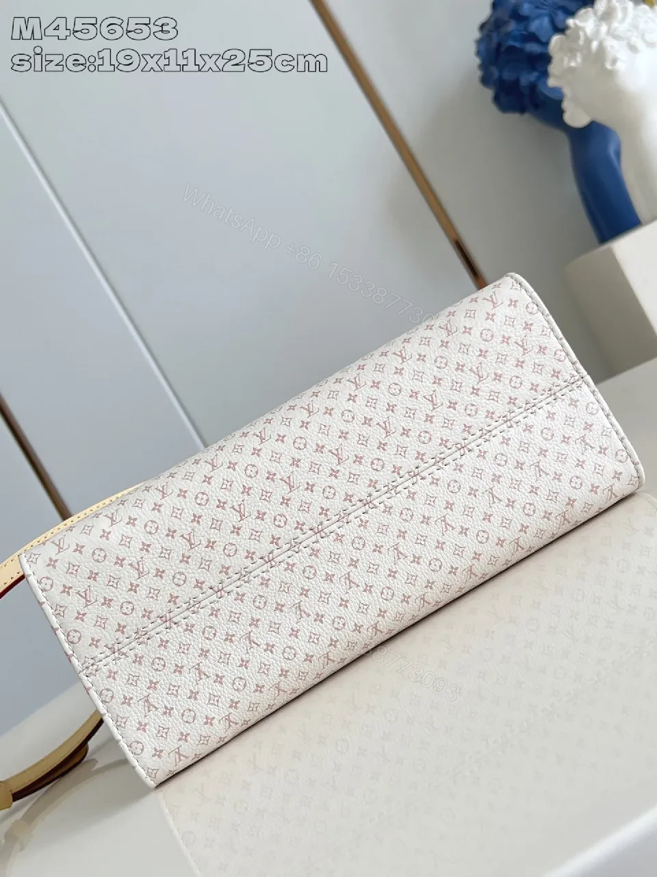 View 2 of Soft Monogram Tote: Luxe Monogram Canvas Tote with Leather Details
