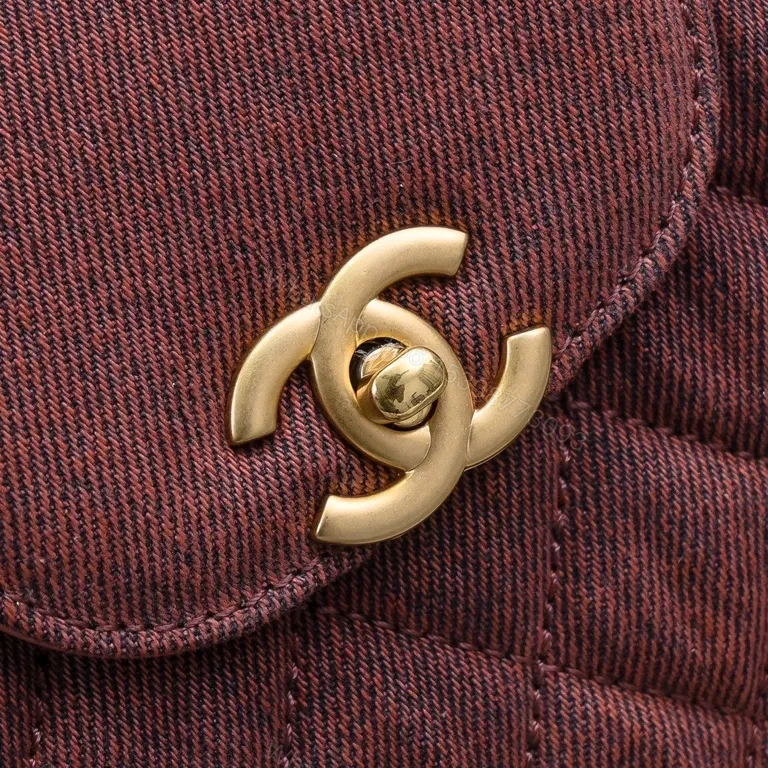 View 6 of Chanel-Inspired Velvet Rosewood Quilted Mini Bag