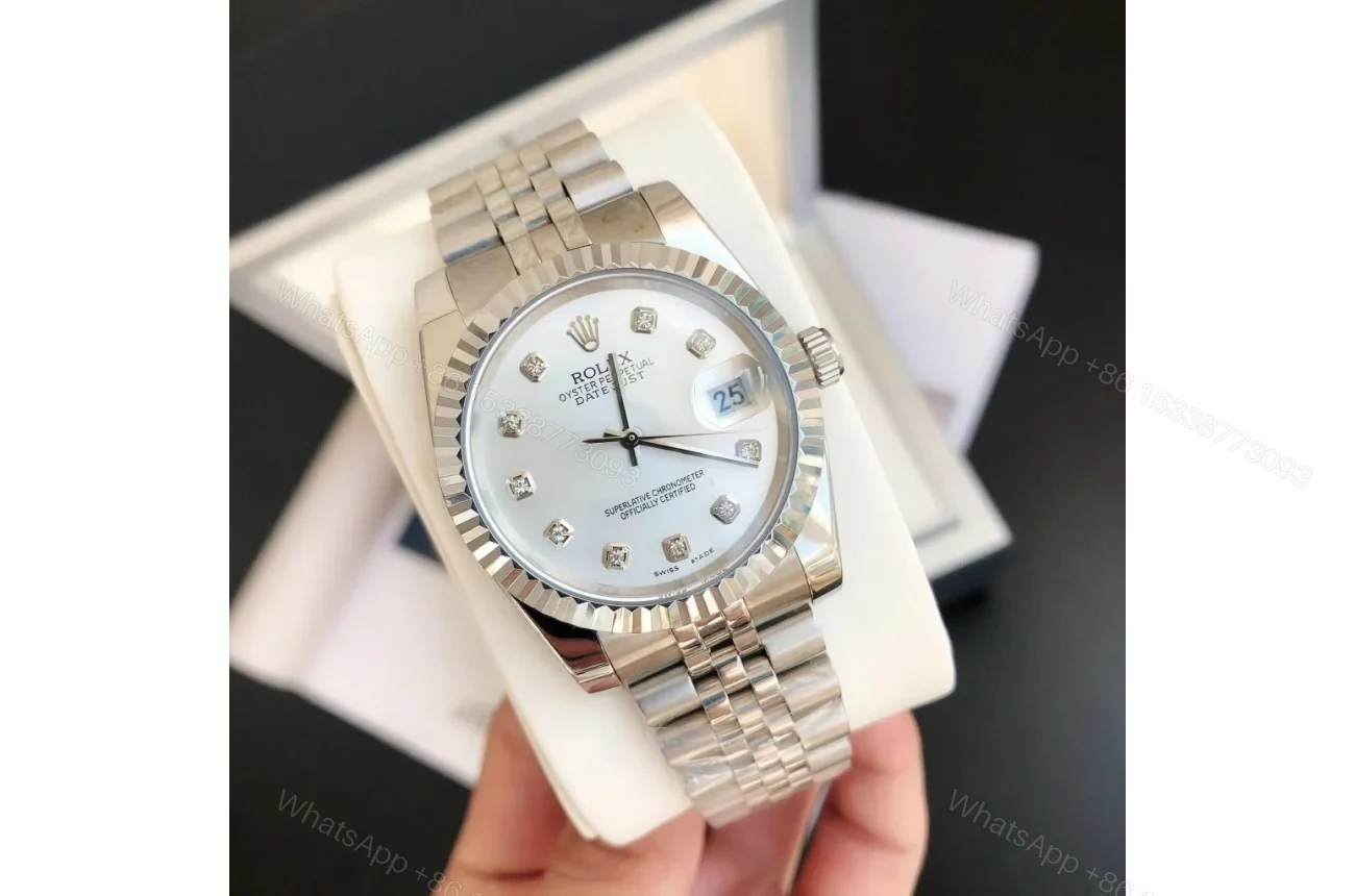 View 2 of Replica Rolex Datejust SS/SS Jub Sliver/Dia 36/28 mm