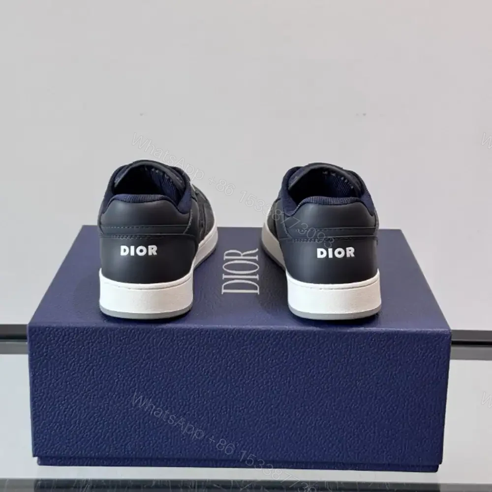 View 7 of DIOR B27 UPTOWN LOW-TOP SNEAKERS BLUE SMOOTH CALFSKIN AND BLUE OBLIQUE JACQUARD – CD215