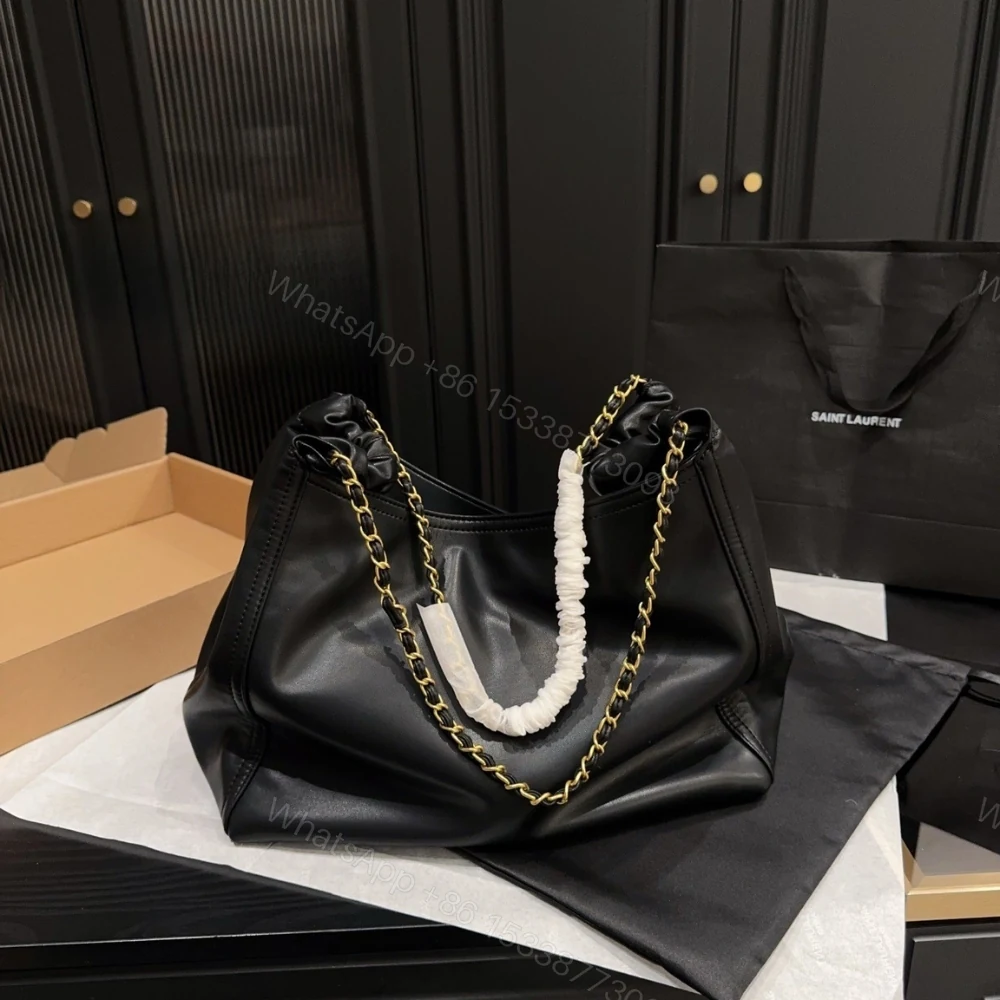 View 4 of Saint Laurent Chain Hobo Bag Black 30cm