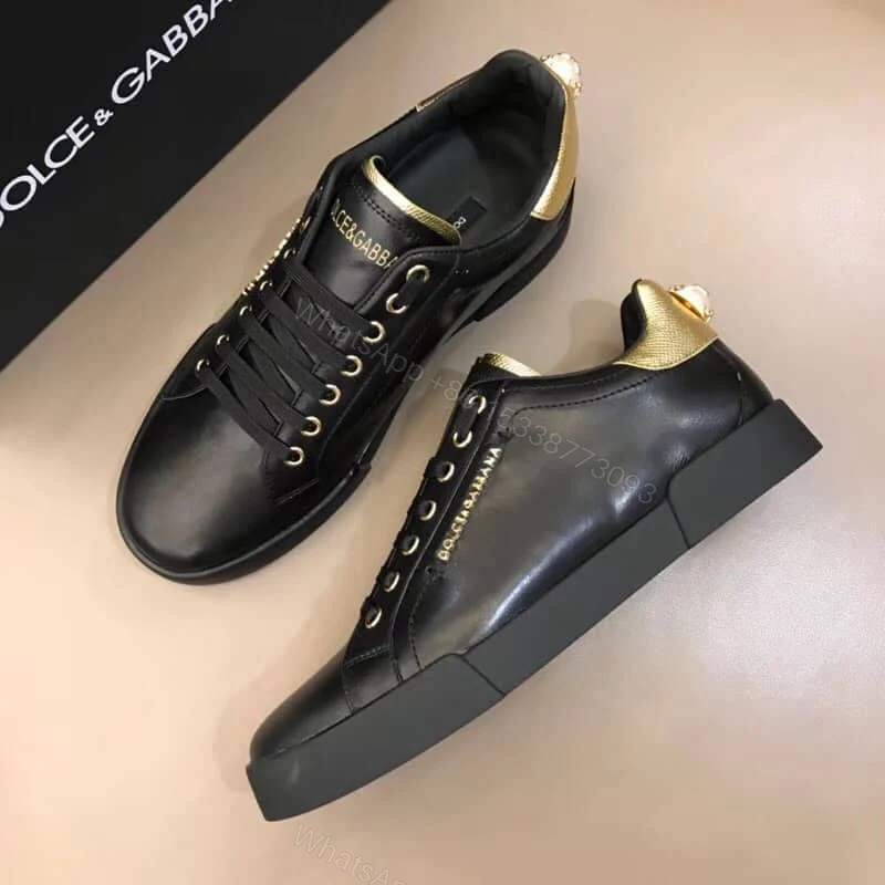 View 4 of DOLCE & GABBANA SNEAKERS PORTFINO IN WHITE LEATHER WITH PERLA LOGATA – DG21