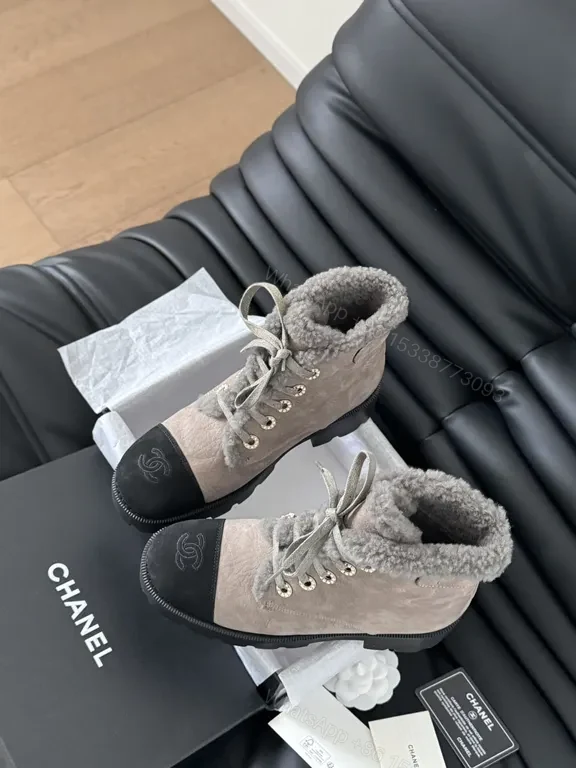 View 4 of CozyShear Combat Boots: Luxe, All-Weather, Urban Style