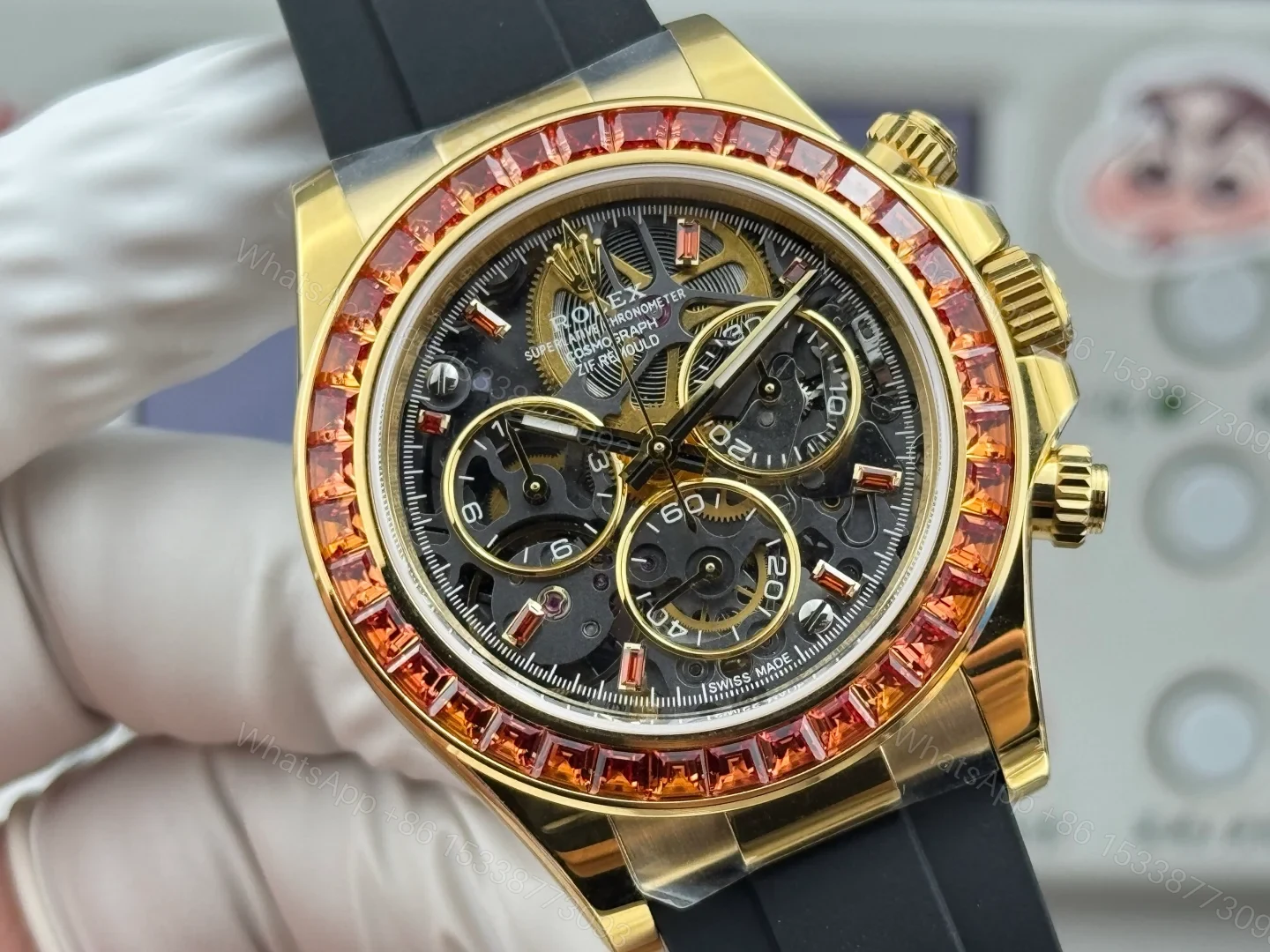 View 4 of Rolex Daytona LB2 Rainbow Daytona Hollow Core Skeleton Transparent Dial ROLEX-DAYTONA-LB2-40-RAINBOW-SKELETON