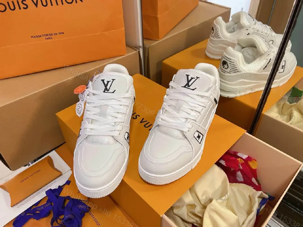View 4 of White Leather Trainer, Modern Luxury, Everyday Comfort Sneaker